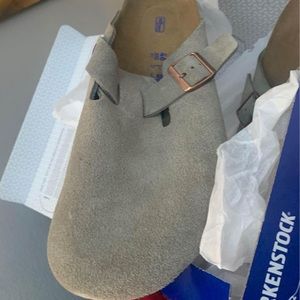 brand new boston taupe birkenstocks